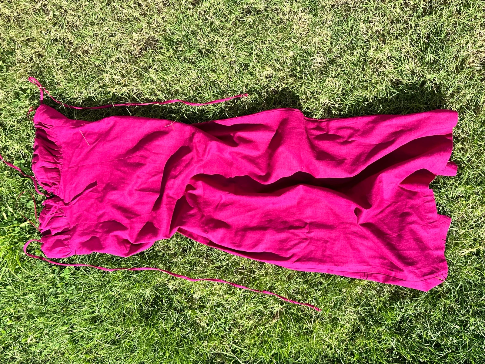 Vestido midi de linho com alças – photo 2
